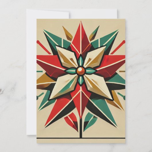 Printable Mid Century Modern Poinsettia Scrapbook Einladung (Rückseite)
