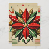 Printable Mid Century Modern Poinsettia Scrapbook Einladung (Vorne/Hinten)