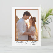 Printable minimalist four-photo wedding einladung (Stehend Vorderseite)