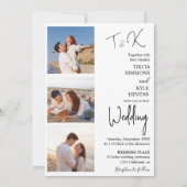 Printable minimalist four-photo wedding einladung (Rückseite)