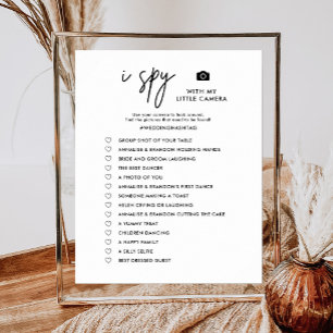 Printable Minimalistisch I Spy Wedding Foto Hunt G Poster