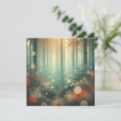 Printable Misty Autumnal Forest Bokeh Scrapbook Einladung (Stehend Vorderseite)