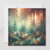 Printable Misty Autumnal Forest Bokeh Scrapbook Einladung (Rückseite)