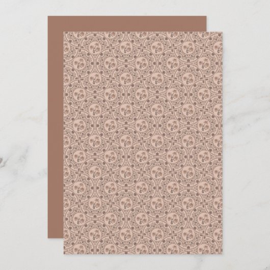 Printable Mocha Rokoko Revival Mandala Deko Fans Einladung (Vorne/Hinten)