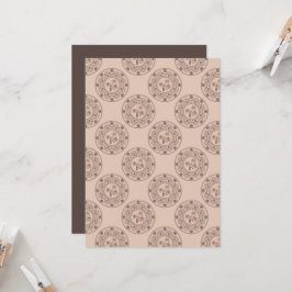 Printable Mocha Rokoko Revival Polka Dot Mandala Einladung