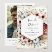 Printable Modern Barnyard Wedding Save The Date (Vorne/Hinten)