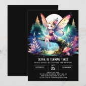 Printable Modern Fairy Birthday Einladung (Vorne/Hinten)