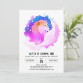 Printable Modern Lion Birthday Einladung (Stehend Vorderseite)