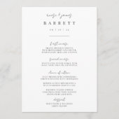 Printable Modern Minimal Script Wedding Menu Card Einladung (Vorderseite)