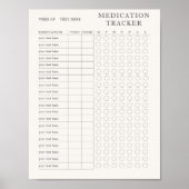 Printable Modern Weekly medicly tracker Poster (Vorne)