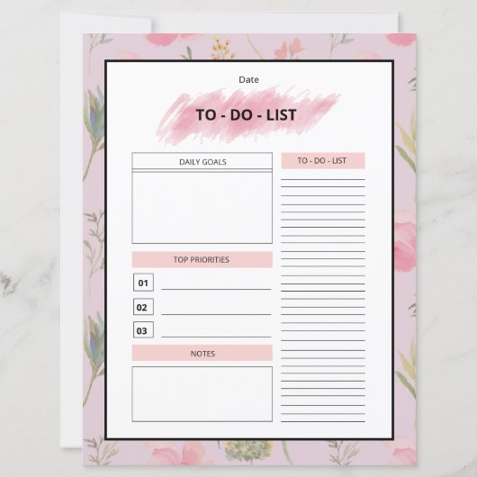 Printable Monthly Planner Template (Rückseite)