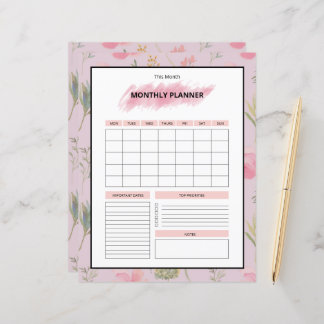 Printable Monthly Planner Template