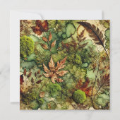 Printable Mossy Fall Forest Alcohol Ink Scrapbook Einladung (Rückseite)