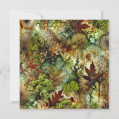 Printable Mossy Fall Forest Alcohol Ink Scrapbook Einladung (Vorderseite)