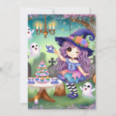 Printable Niedliche Whimsical Hexenhals Halloween  Einladung (Vorderseite)