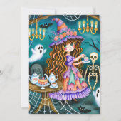 Printable Niedliche Whimsical Hexenhals Halloween  Einladung (Rückseite)