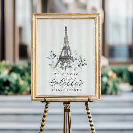Printable Paris Bloom Brautparty Begrüßungszeichen Poster