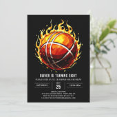 Printable Pastel Boy Basketball Geburtstag Einladung (Stehend Vorderseite)