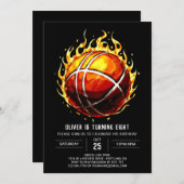 Printable Pastel Boy Basketball Geburtstag Einladung (Vorne/Hinten)