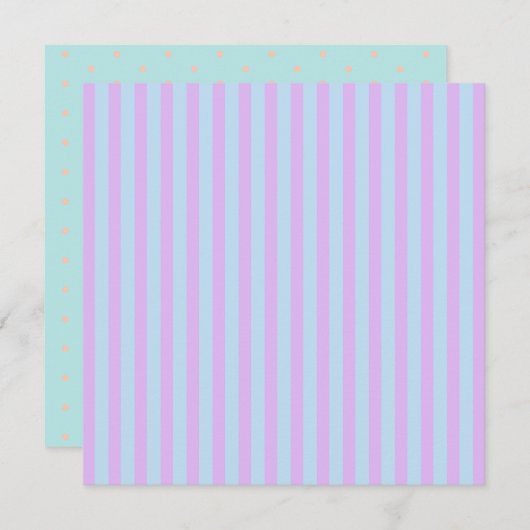 Printable Pastel Rainbow Stripes & Polka Dots Einladung (Vorne/Hinten)