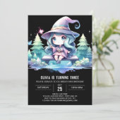 Printable Pastel Wizard Birthday Einladung (Stehend Vorderseite)
