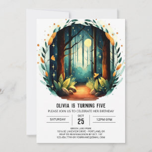 Printable Pastell Forest Woodland Geburtstag Einladung
