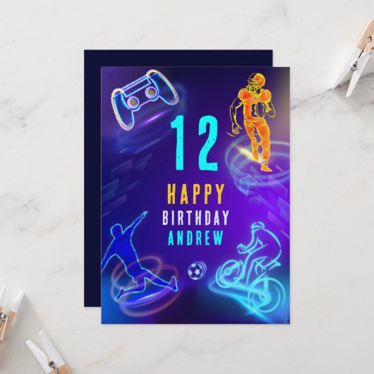 Printable Personalisiert Boy Birthday Card Karte (Vorderseite/Rückseite Beispiel)
