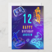 Printable Personalisiert Boy Birthday Card Karte (Vorderseite)