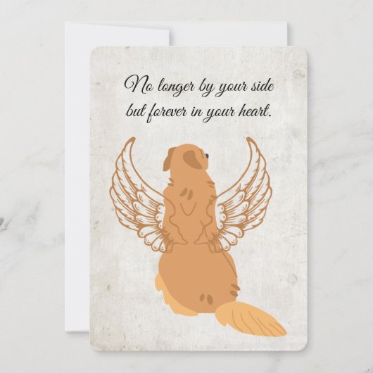 Printable Pet Condolence Card mit Hunden mit Flüge Einladung (Vorderseite)