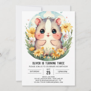 Printable Pet Hamster Birthday Einladung