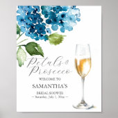 Printable Petals and Prosecco Bridal Shower Sign Poster (Vorne)