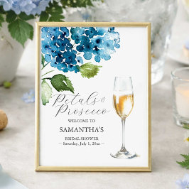 Printable Petals and Prosecco Bridal Shower Sign Poster