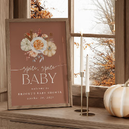 Printable Pumpkin Spice Baby Dusche Begrüßungszeic Poster