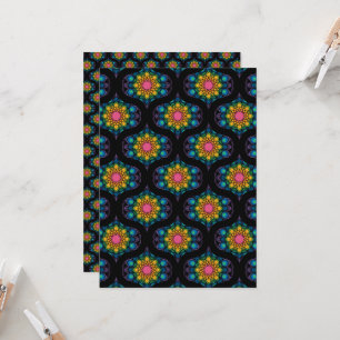 Printable Rainbow Mandala Retro Scrapbook Paper Einladung