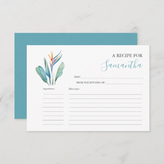 Printable Recicards Wasserfarbene Blume Einladung (Vorne/Hinten)
