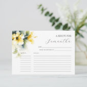 Printable Recicards Wasserfarbene Blume Einladung (Stehend Vorderseite)