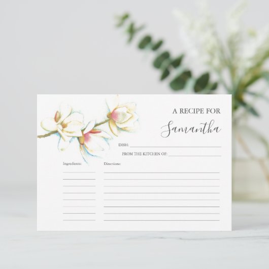 Printable Recicards Wasserfarbene Blume Einladung (Stehend Vorderseite)
