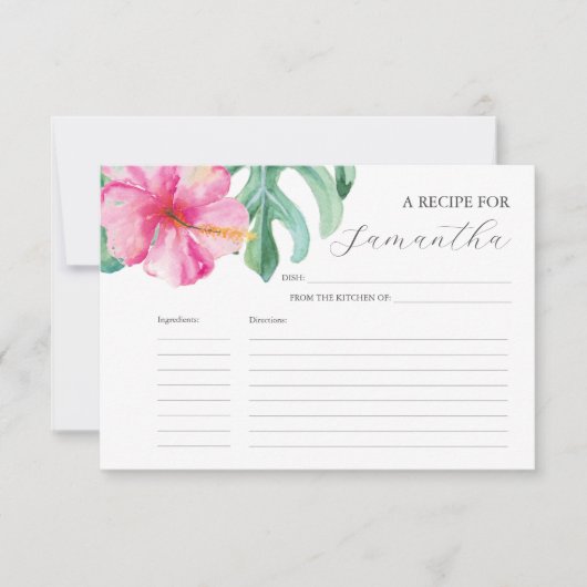 Printable Recicards Wasserfarbene Blume Einladung (Vorderseite)