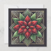 Printable Retro Art Deco Poinsettia Scrapbook Einladung (Rückseite)
