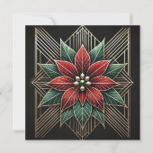 Printable Retro Art Deco Poinsettia Scrapbook Einladung (Vorderseite)