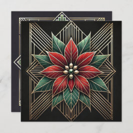 Printable Retro Art Deco Poinsettia Scrapbook Einladung