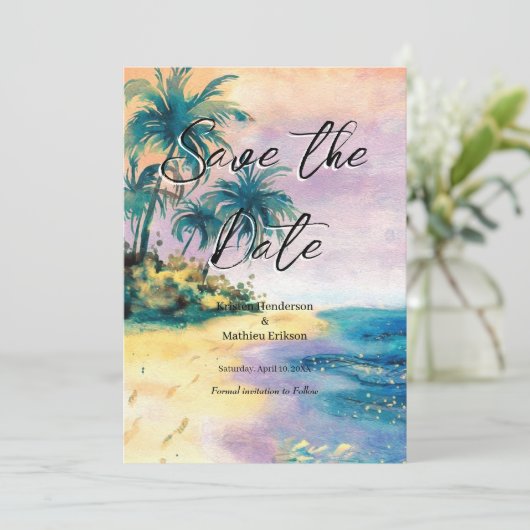 Printable Romantische Hochzeit Save The Date (Stehend Vorderseite)