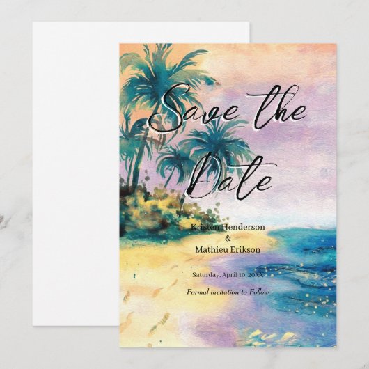 Printable Romantische Hochzeit Save The Date (Vorne/Hinten)