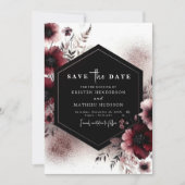 Printable Rustic Burgundy Wedding Save The Date (Vorderseite)