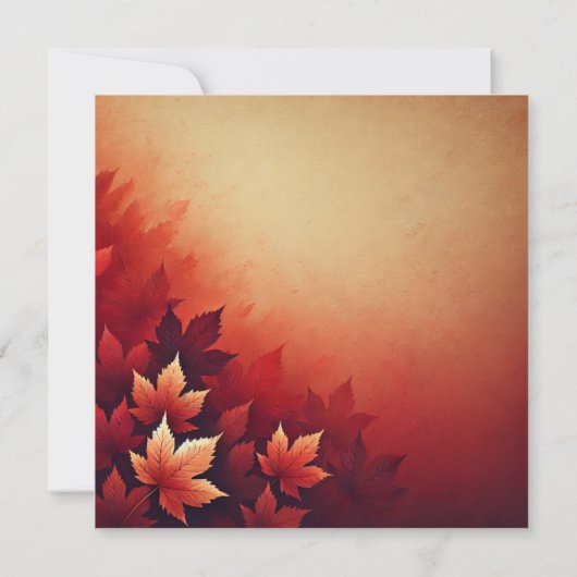 Printable Rusty Red Maple Autumnal Ombre Scrapbook Einladung (Rückseite)