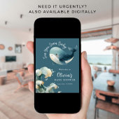 Printable Sea You Soon Whale Baby Shower Turquoise Poster