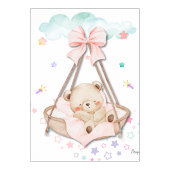 Printable Sleeping Teddy Bear Wall Art  Poster