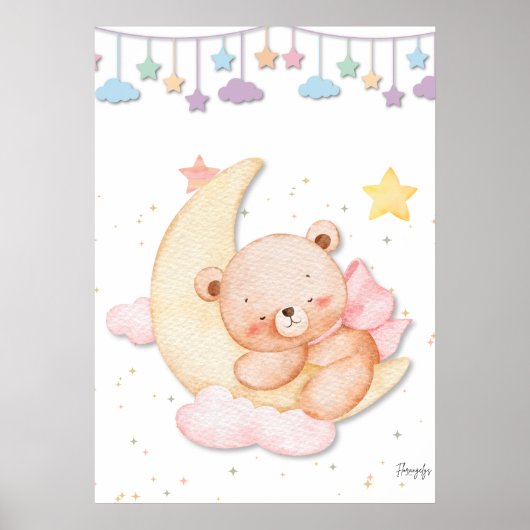 Printable Sleeping Teddy Bear Wall Art  Poster (Vorne)