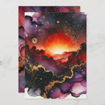 Printable Spooky Sunset Halloween Alkohol Tinte