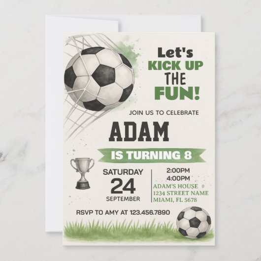 Printable Sports Party Einladung für Jungs & Mädch (Vorderseite)